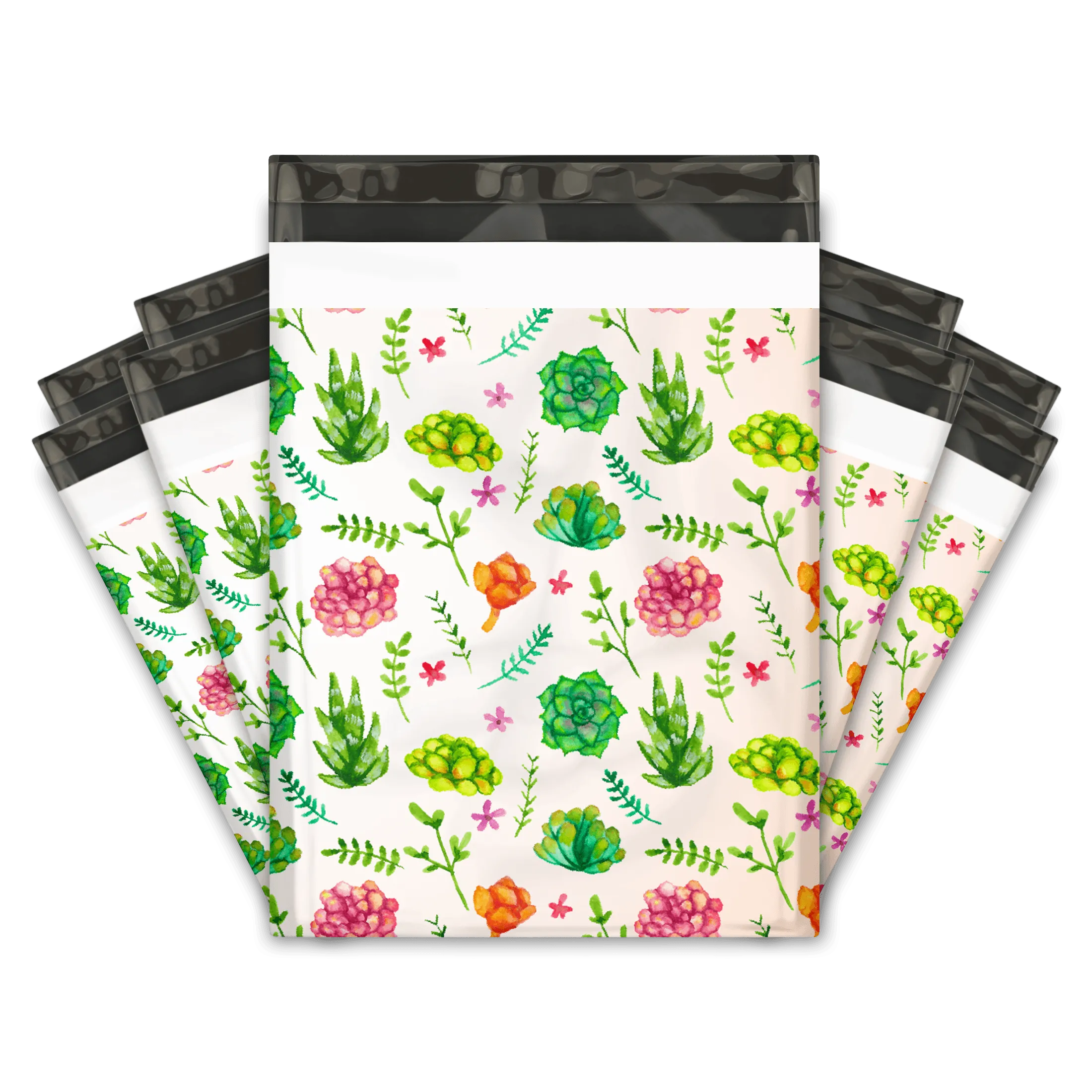 10x13 Succulents Designer Poly Mailers Shipping Envelopes Premium Printed Bags
