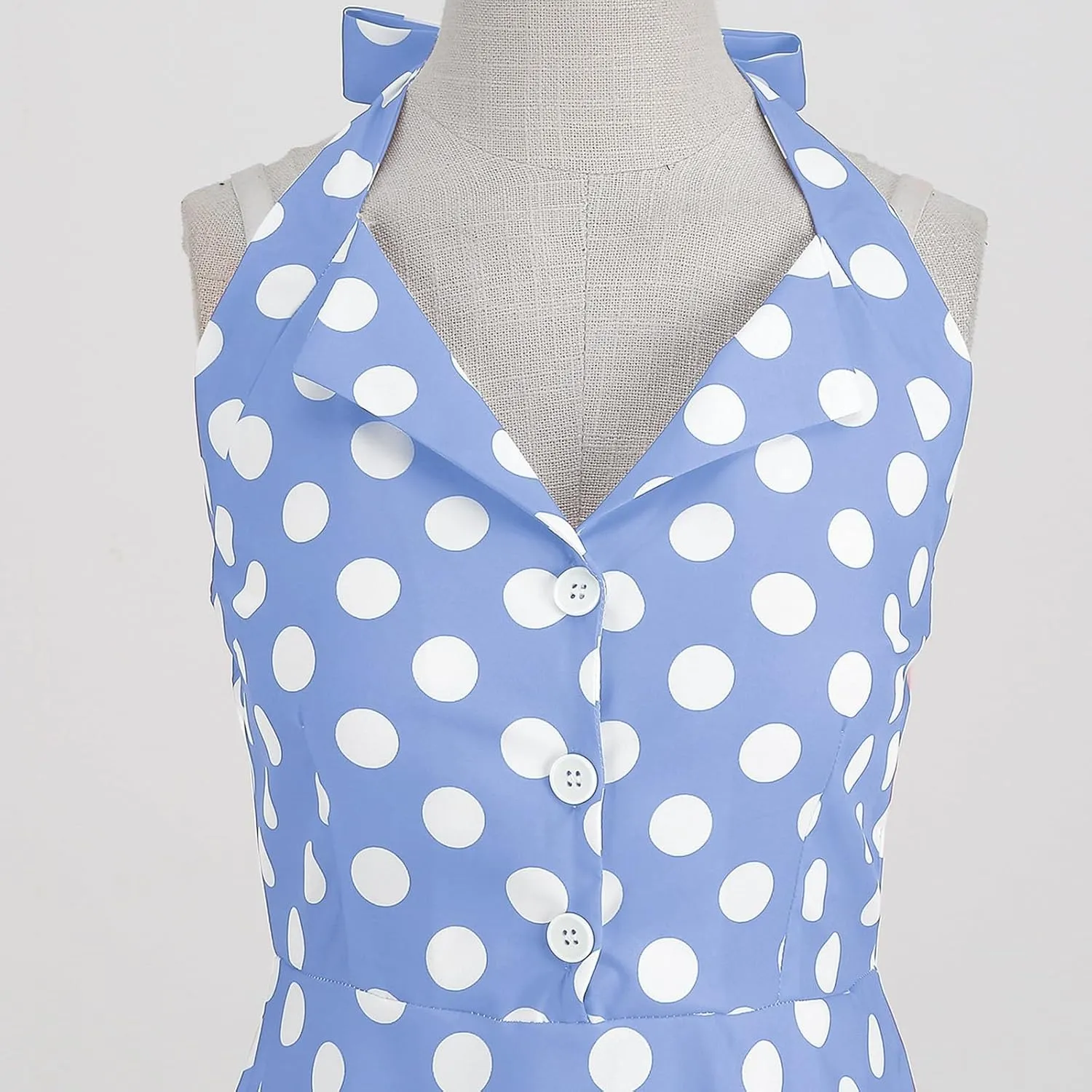 1950s Dresses for Women Vintage Retro Cocktail Party Swing Dresses Halter 50s Polka Dot Dress