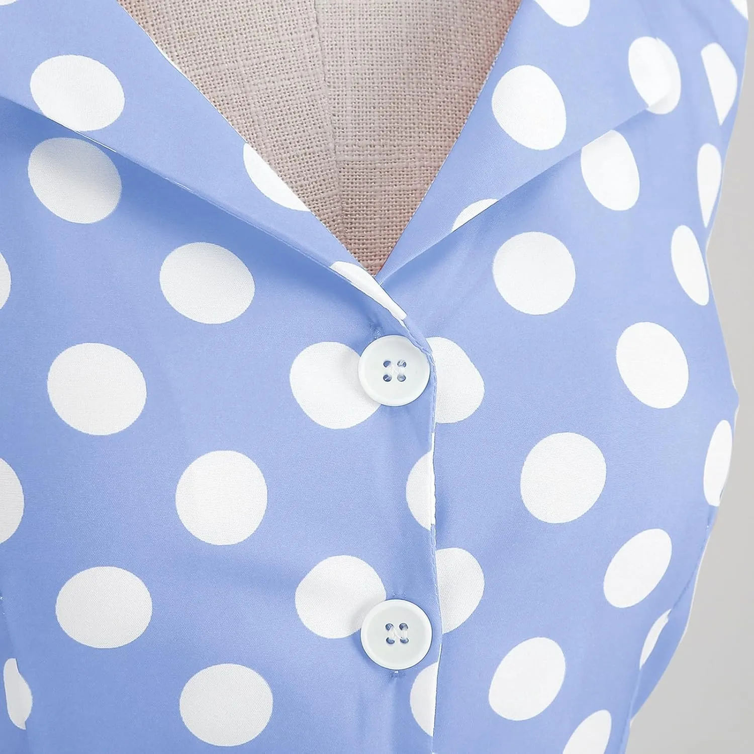 1950s Dresses for Women Vintage Retro Cocktail Party Swing Dresses Halter 50s Polka Dot Dress