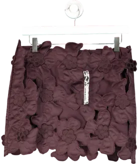 ASOS Edition Purple Applique Floral Mini Skirt UK 10