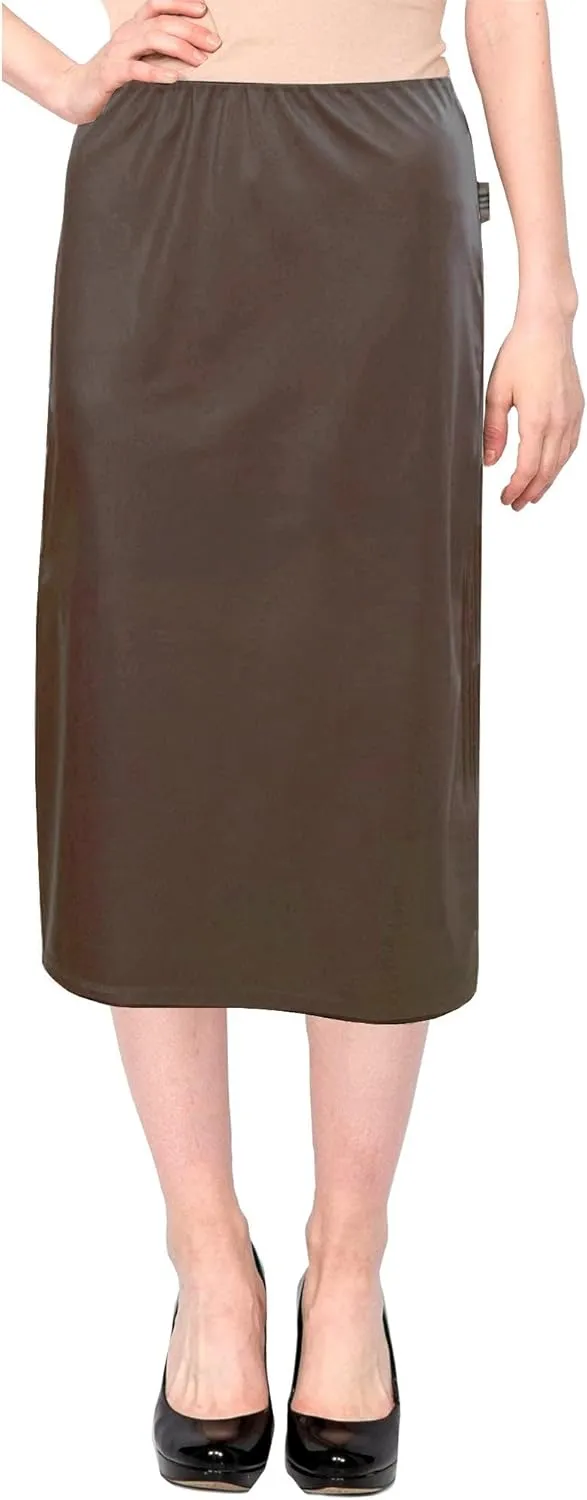 Baby'O Women's Basic Modest 26" Below The Knee Length Stretch Knit Straight Skirt