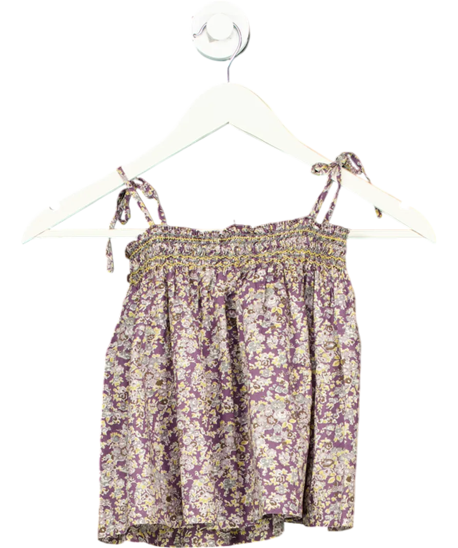 Bonpoint Purple Floral Cotton Dress 9-12 Months