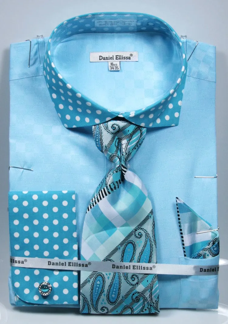 Daniel Ellissa Polka Dot Tone on Tone Fashion Dress Shirt DS3780P2