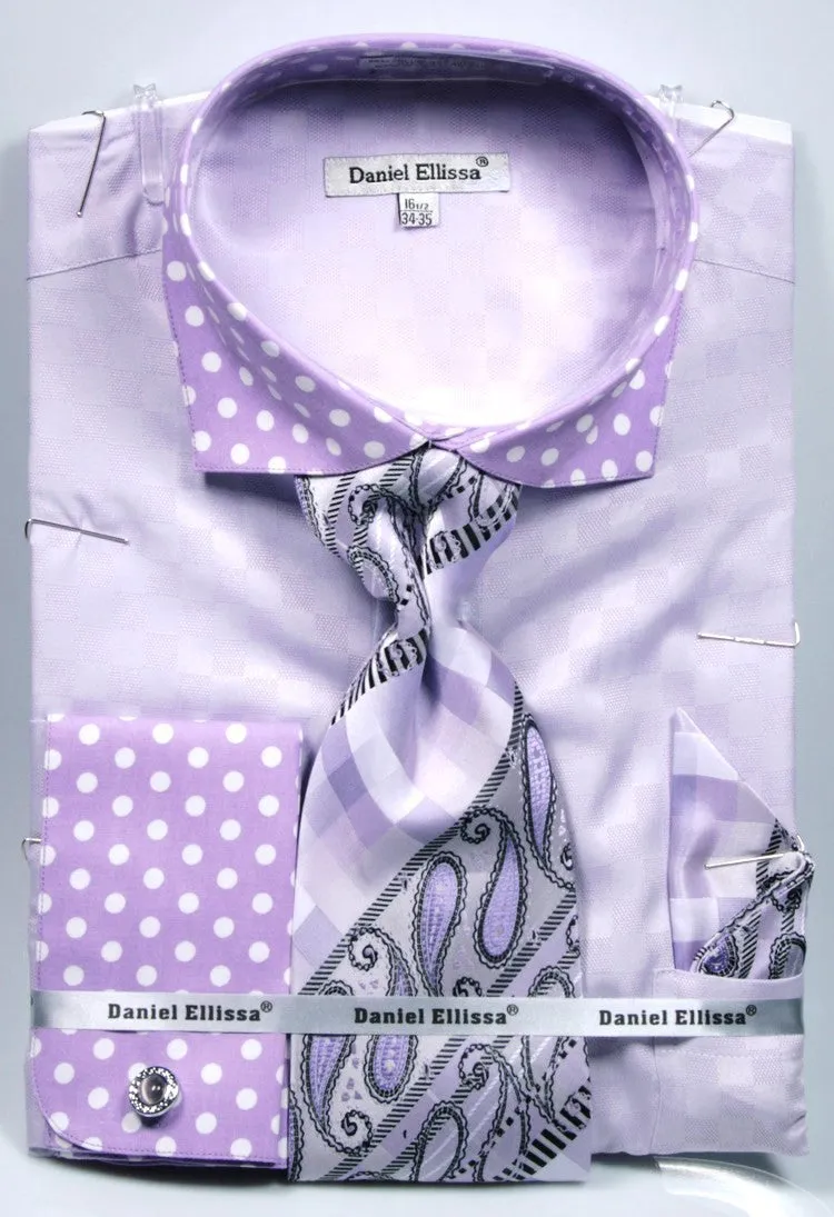 Daniel Ellissa Polka Dot Tone on Tone Fashion Dress Shirt DS3780P2