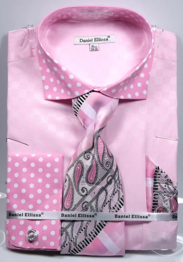 Daniel Ellissa Polka Dot Tone on Tone Fashion Dress Shirt DS3780P2