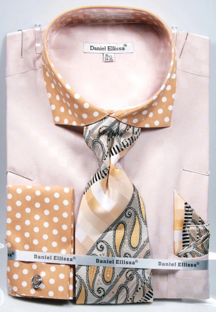 Daniel Ellissa Polka Dot Tone on Tone Fashion Dress Shirt DS3780P2