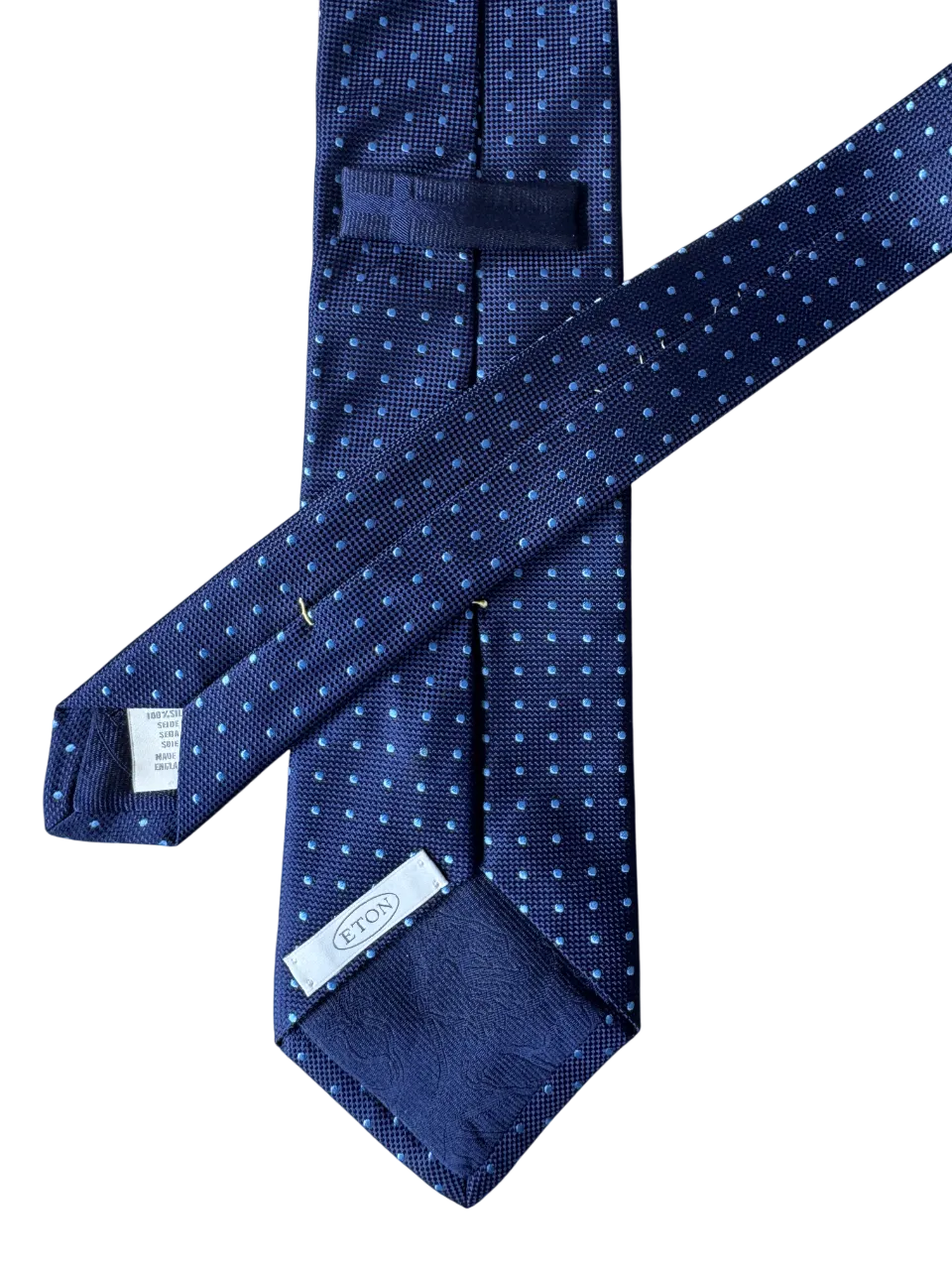 Eton Blue Polka Dot 100% Silk Necktie