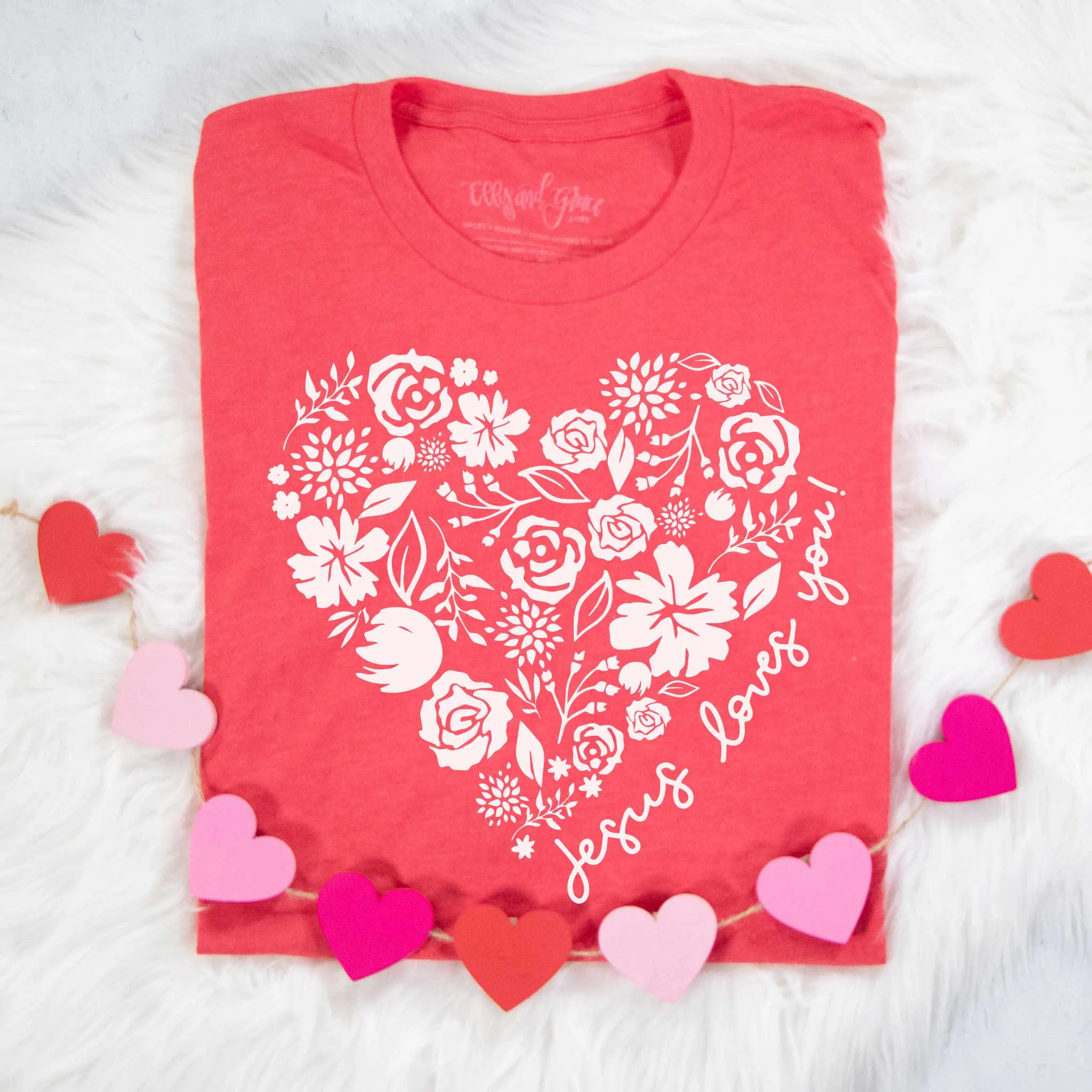 Floral Heart Jesus Loves You Unisex Shirt