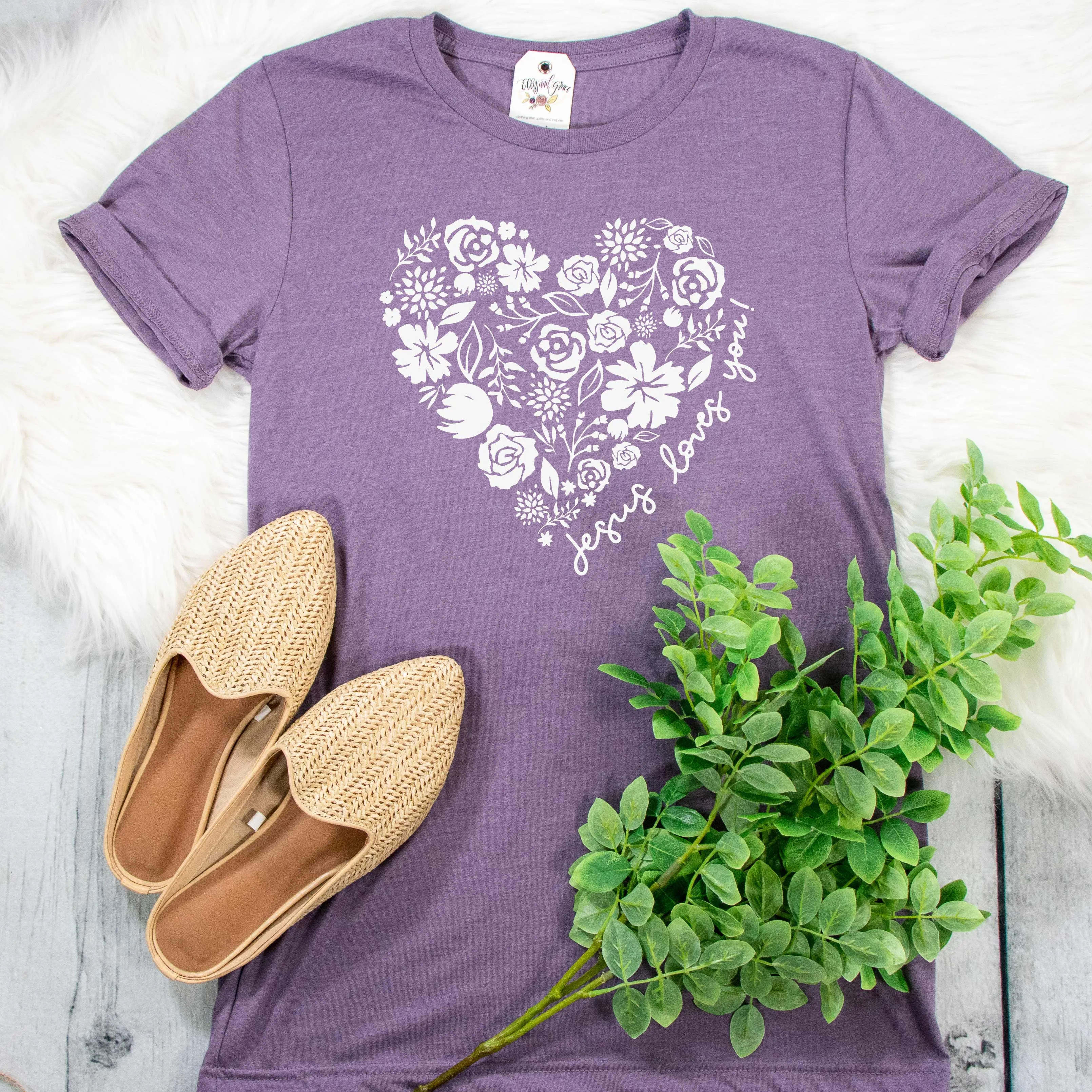 Floral Heart Jesus Loves You Unisex Shirt