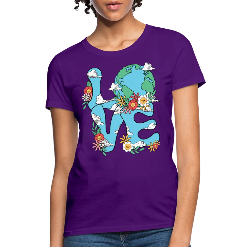 Floral LOVE Earth Day Women's T-Shirt