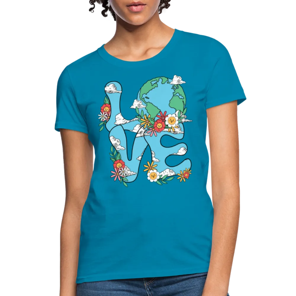 Floral LOVE Earth Day Women's T-Shirt