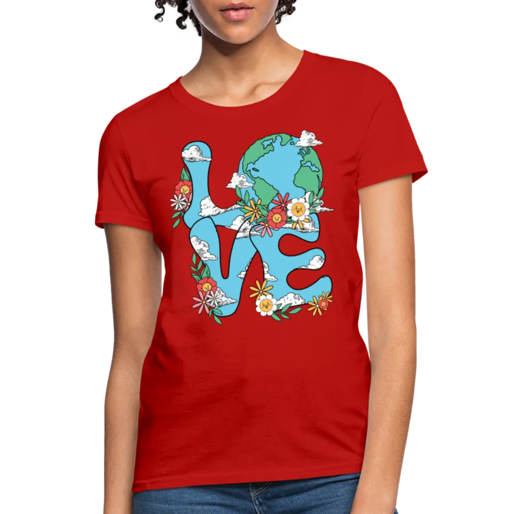 Floral LOVE Earth Day Women's T-Shirt