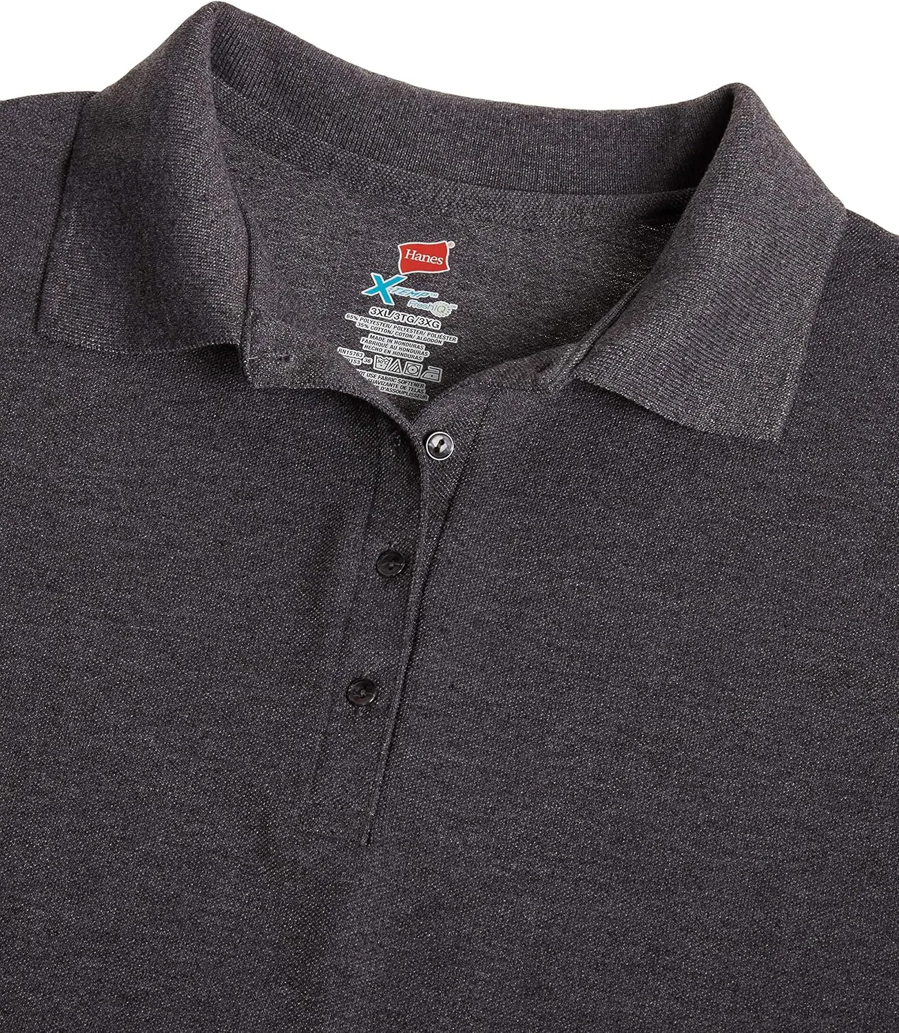 Hanes Short Sleeve Pique Shirt, Four-Button Midweight Polo for Women