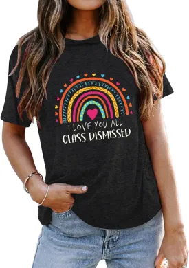 Happy Last Day of School Shirts Women Hello Summer Teacher Life Tops School Graduation Tee Appreciation Gift Blouse