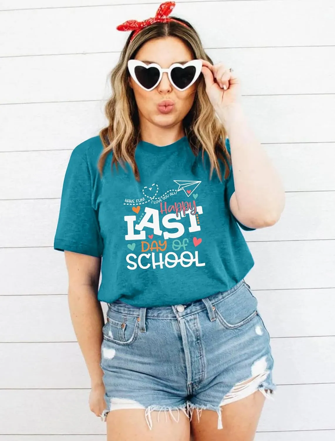 Happy Last Day of School Shirts Women Hello Summer Teacher Life Tops School Graduation Tee Appreciation Gift Blouse