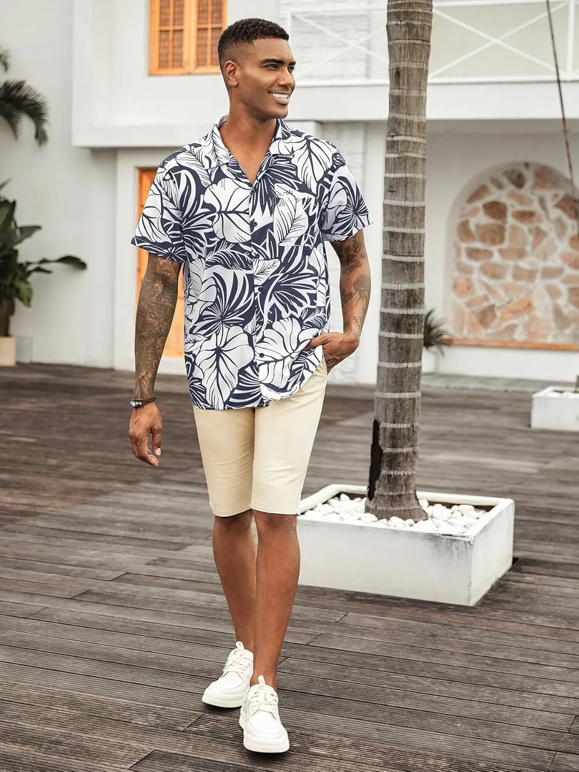 Hardaddy Men's Striped Polo Shirt Short Sleeve Casual Color Block Graphic Tee Collared Golf Shirts for Men