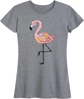 Instant Message - Flamingo Watercolor - Women's Short Sleeve Graphic T-Shirt