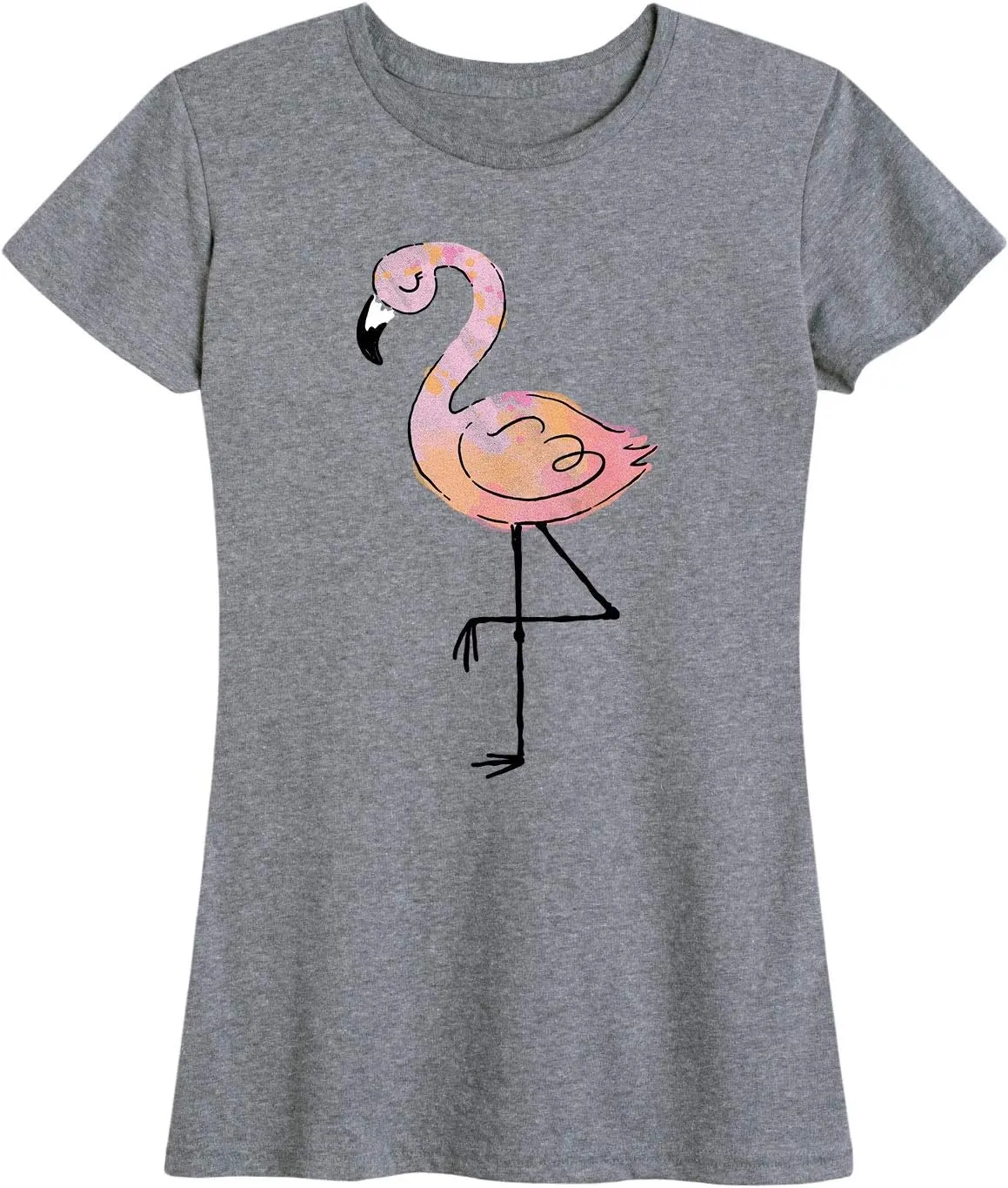 Instant Message - Flamingo Watercolor - Women's Short Sleeve Graphic T-Shirt