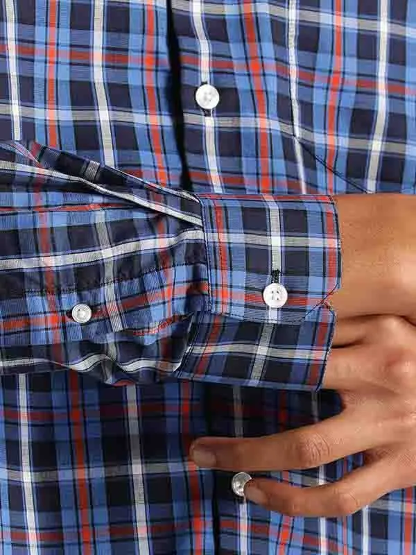 Men Checked Full Sleeve Cotton Blend Shirt