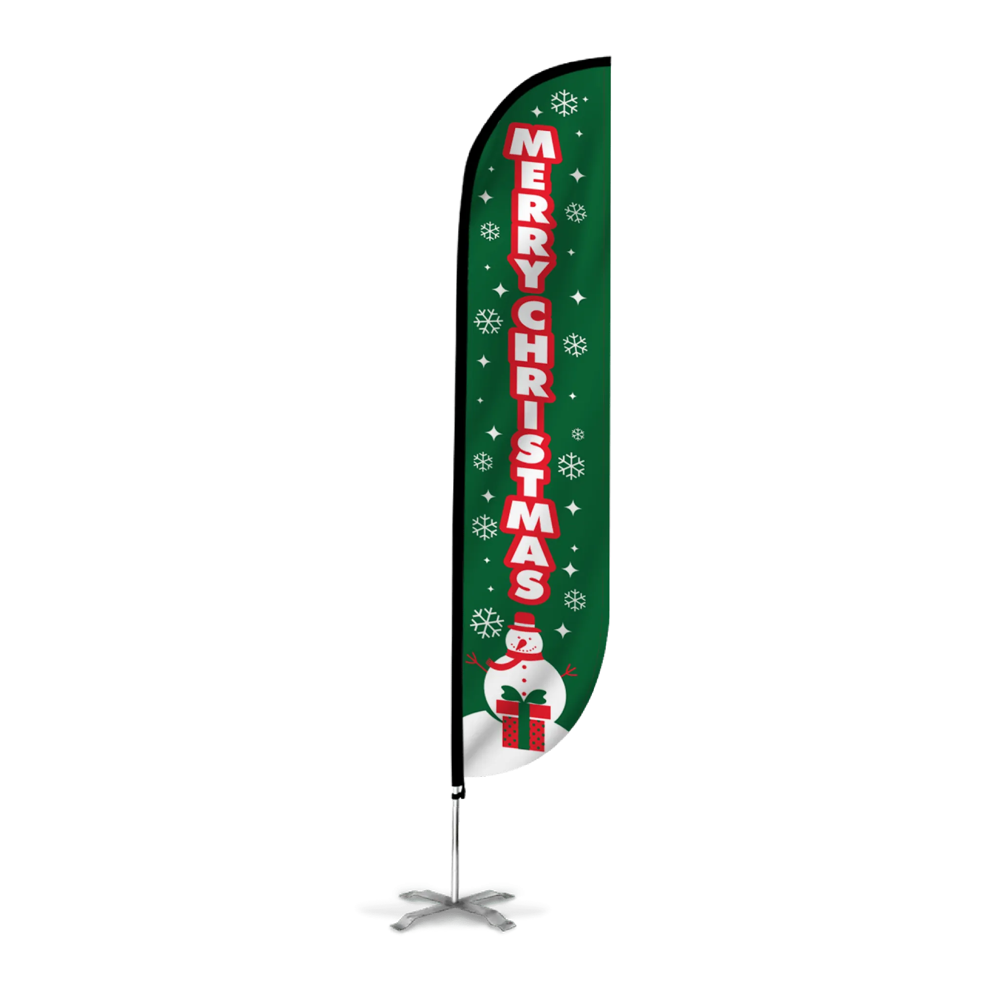 Merry Christmas Feather Flag
