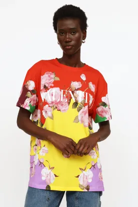 Red Yellow & Purple Floral Logo Top