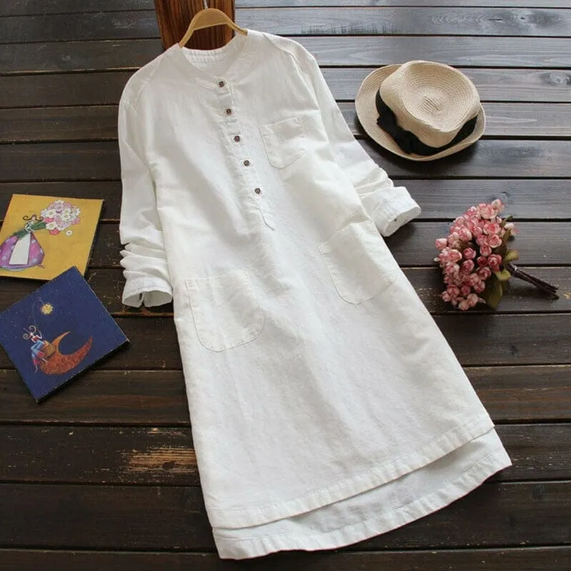 Vintage Loose Cotton Linen Tunic