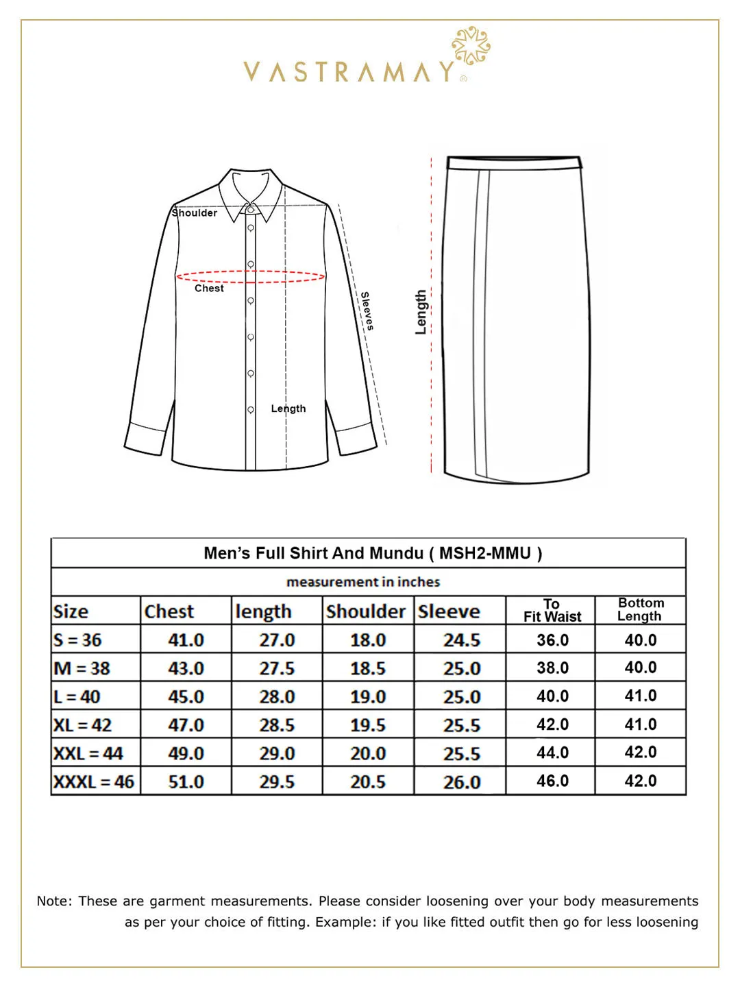 VM By VASTRAMAY Men's Blue And White Silk Blend Shirt And Mundu Set