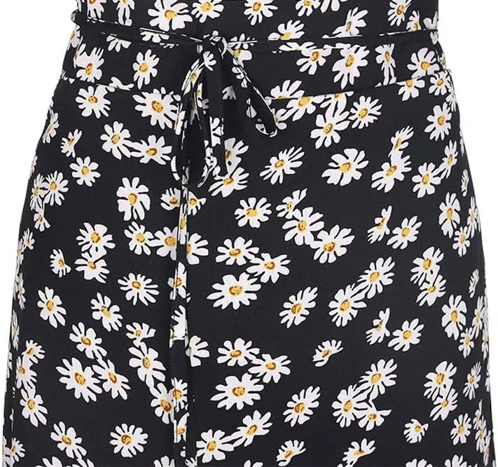 Yonala Womens Boho Floral Tie Up Waist Summer Beach Wrap Cover Up Maxi Skirt